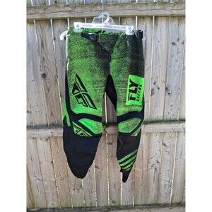 Fly Racing Kinetic Noiz Motocross Pants Men's Size 30 Black & Neon Green